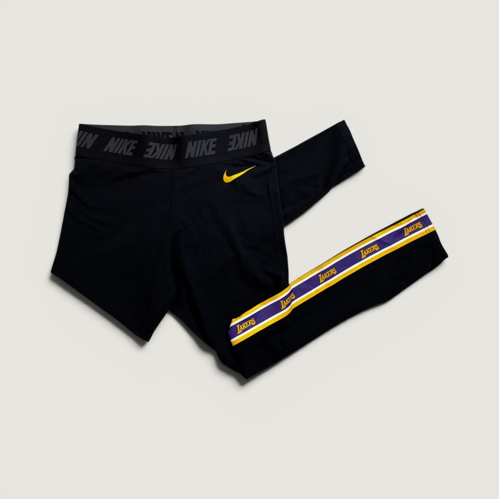 Nike‎ NBA Los Angeles Lakers Leggings Black Purple Gold XL Womens Basketball